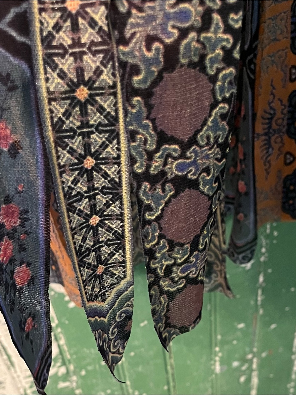 Bohemian Patterned Midi Skirt in Blue, black and Gold - Picture 2 of 8